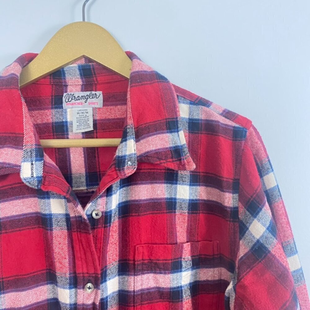 Vintage 90's Wrangler Plaid Cozy Boyfriend Flannel - Picture 5 of 11